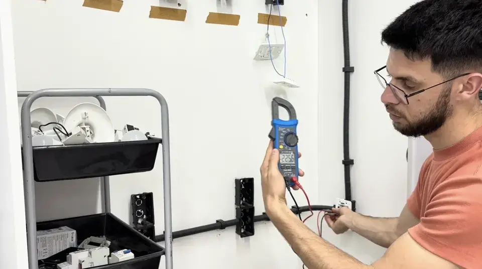 Medição elétrica com alicate amperímetro